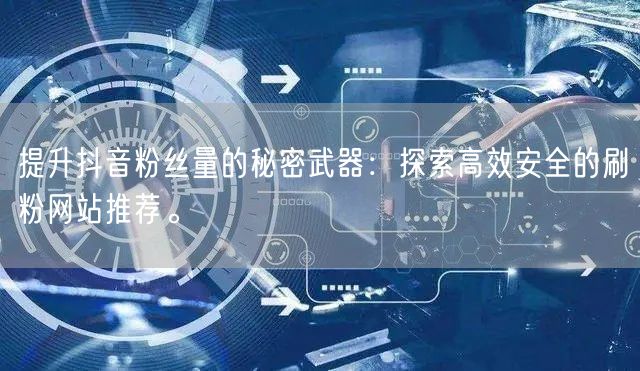提升抖音粉丝量的秘密武器:探索高效安全的刷粉网站推荐。
