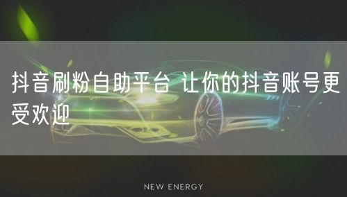 抖音刷粉自助平台 让你的抖音账号更受欢迎