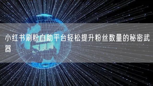 小红书刷粉自助平台轻松提升粉丝数量的秘密武器