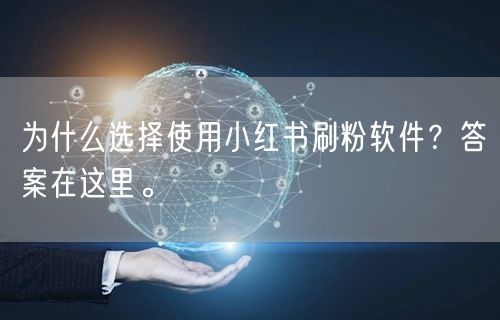 为什么选择使用小红书刷粉软件?答案在这里。