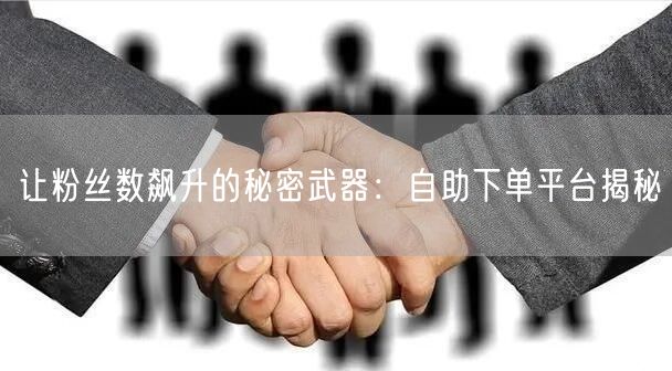 让粉丝数飙升的秘密武器：自助下单平台揭秘